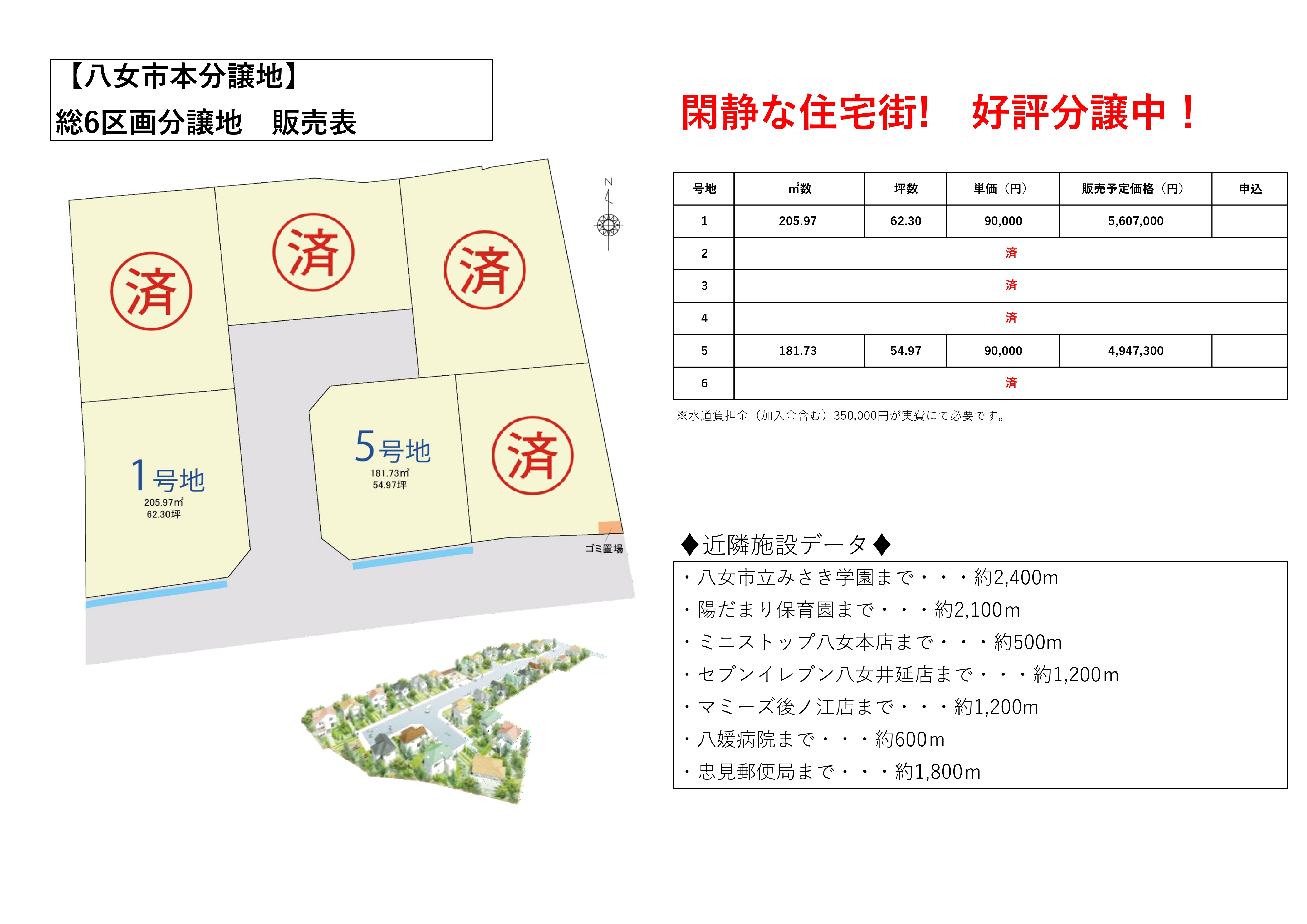 八女市本6区画分譲地 - 画像2