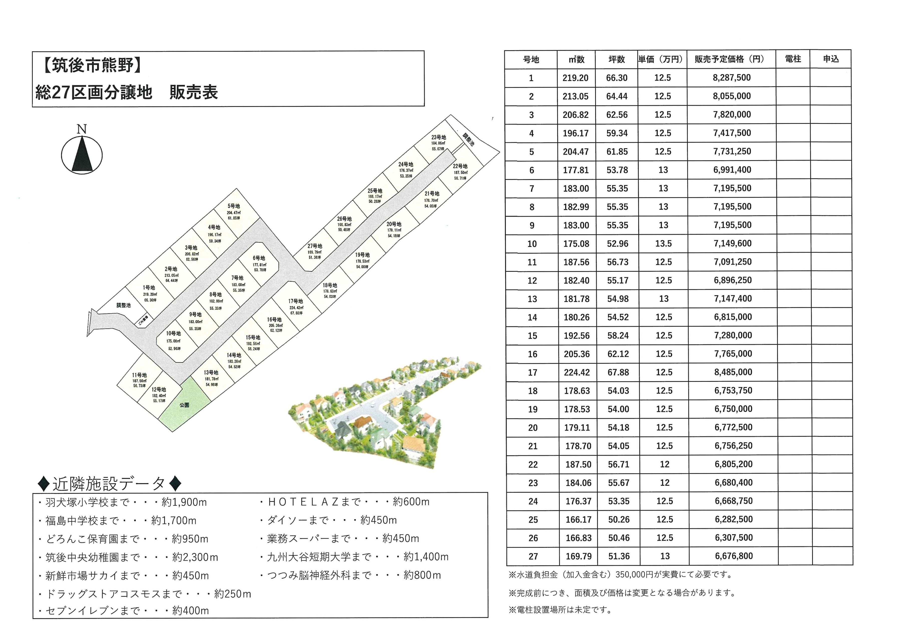 筑後市熊野27区画分譲地