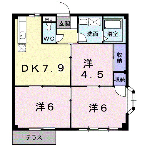 プレジデントハイツ近藤(A)101 - 画像2