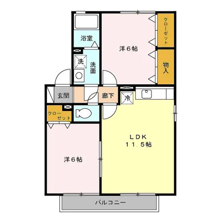 グランシャリオ徳久B棟203 - 画像2