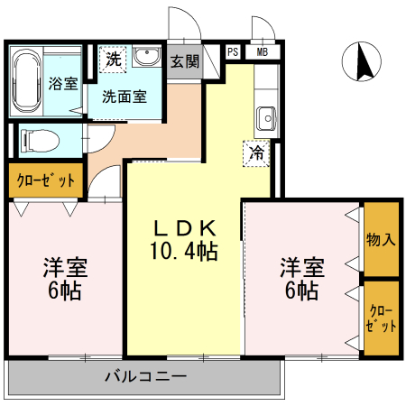 グランドールB棟201 - 画像2