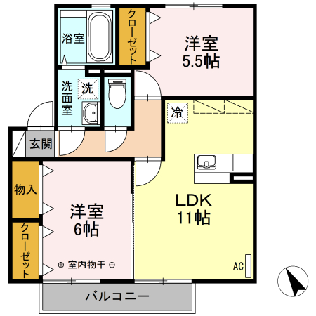 グランモアシティB棟208 - 画像2
