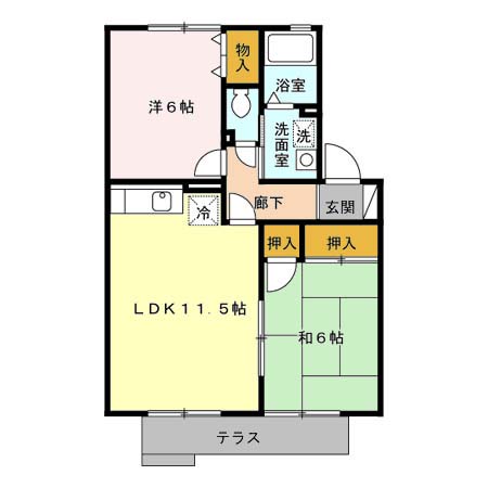 グレープヒルズ羽犬塚ⅠA棟102 - 画像2