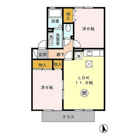 サンライフ市の玉A棟103 - 画像2