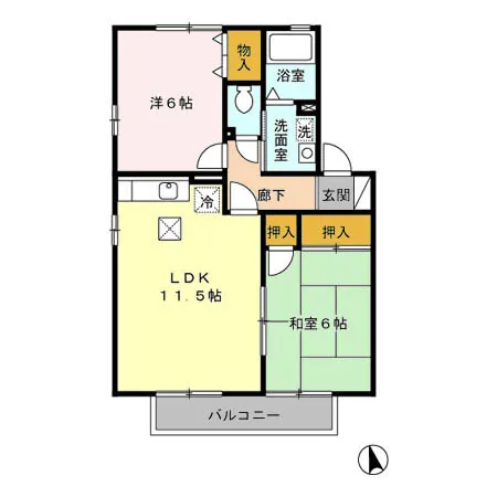 サンライフ市の玉A棟205 - 画像2