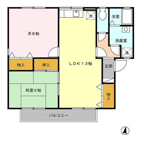 セジュール二本松B棟203 - 画像2