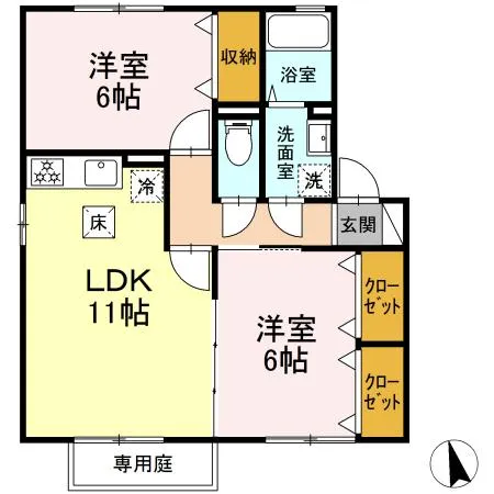 キャッスル徳久C棟107 - 画像2