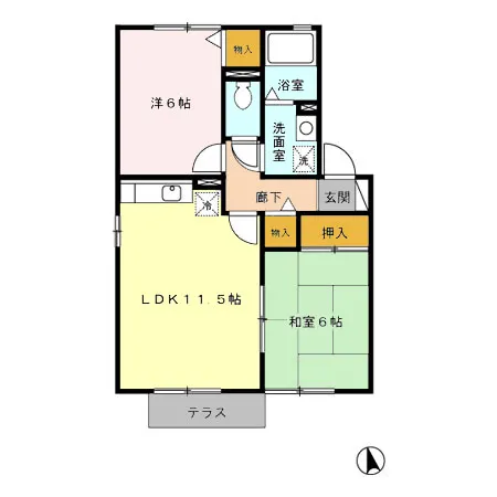 サンライズ稲富 B棟105 - 画像2