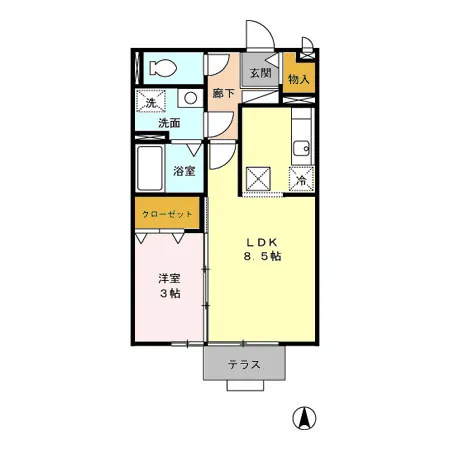 セジュール・シャイニング A棟102 - 画像2