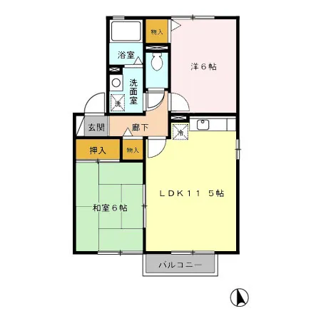 サンライズ稲富 B棟203 - 画像2