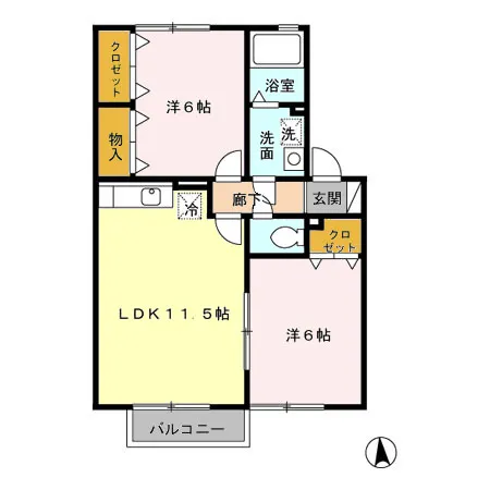 アネックス・マリーB棟205 - 画像2