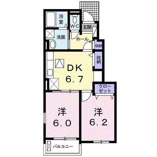 ヒルサイドⅡ104 - 画像2