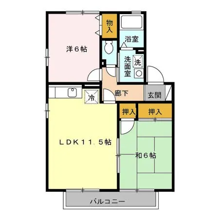 グレープヒルズ羽犬塚ⅠA棟205 - 画像2